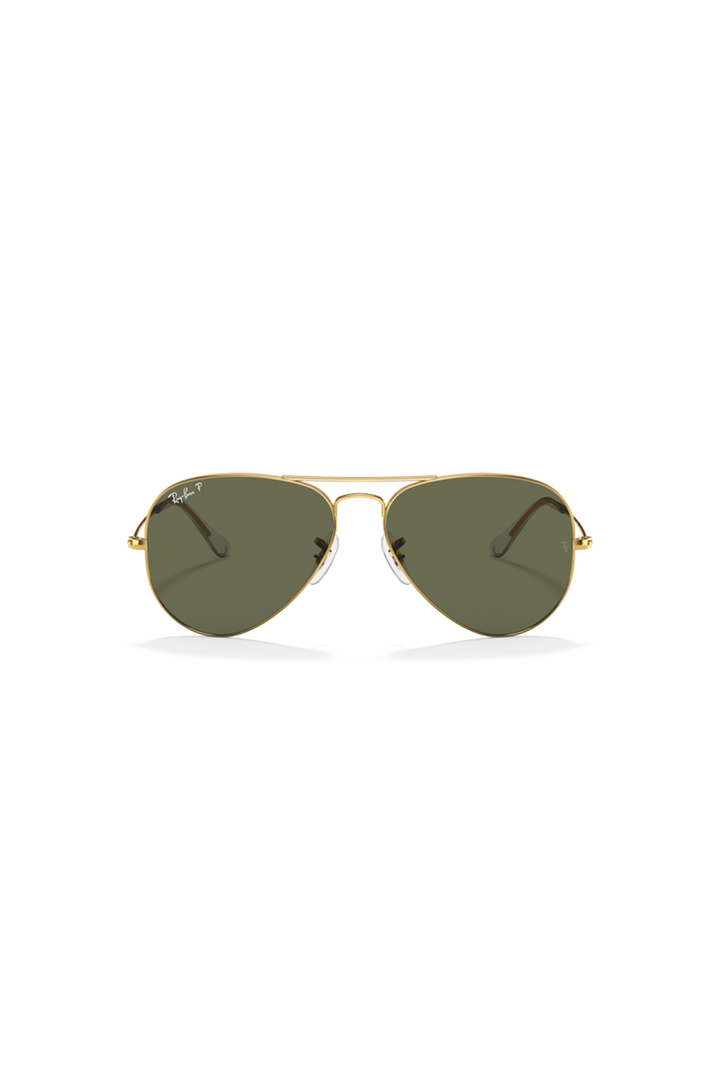 Ray Ban - Aviator Large Metal in Arista Frames with Green Polarized Lenses - RB3025001/5858