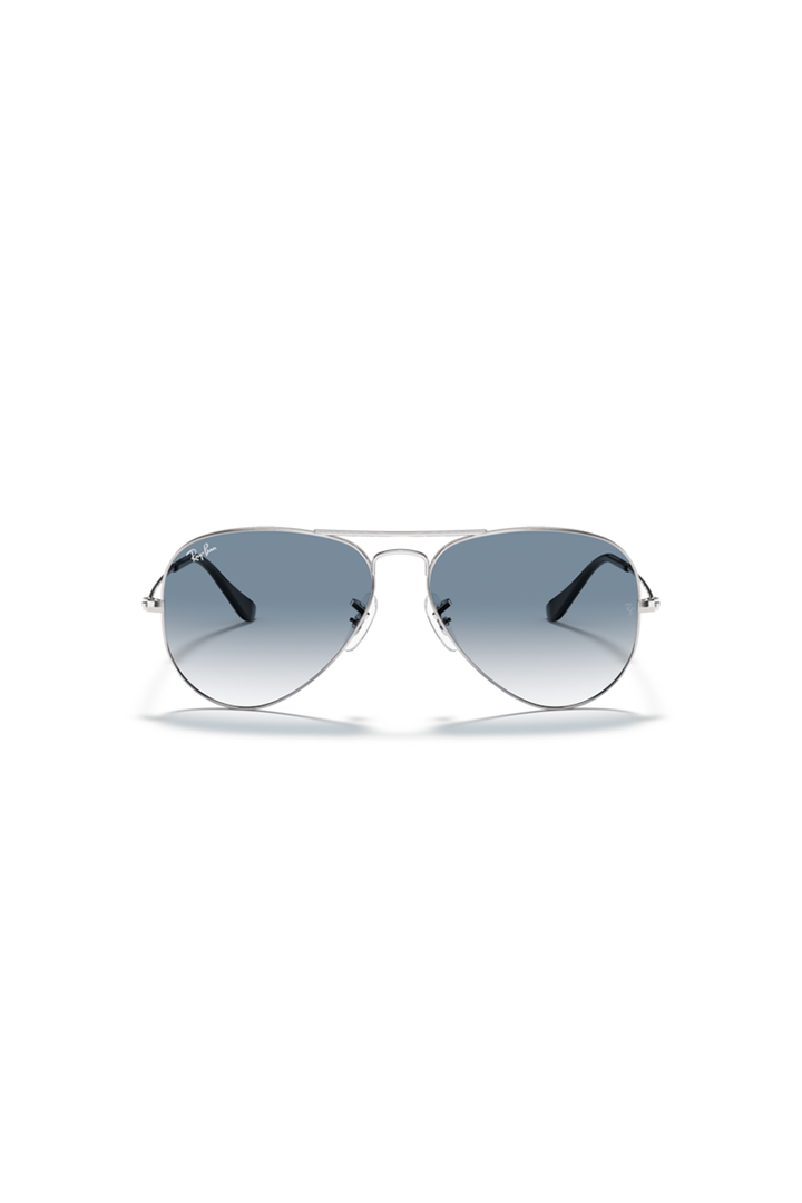 Ray Ban - Aviator Large Metal in Silver size 55 with Clear Gradient Blue Crystal Lenses - RB3025003/3F