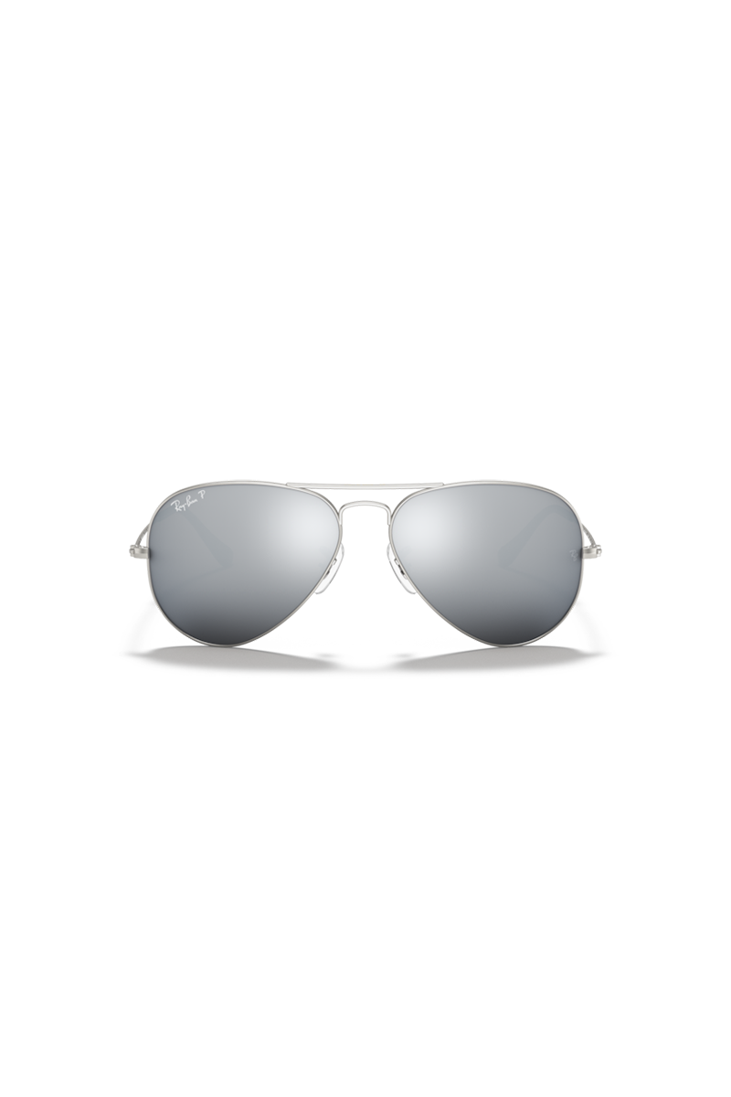 Ray Ban - Aviator Large Metal in Matte Silver Frames with Dark Grey Lenses - RB3025019/W3