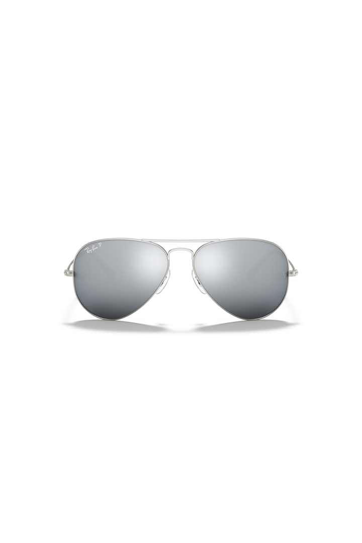 Ray Ban - Aviator Large Metal in Matte Silver Frames with Dark Grey Lenses - RB3025019/W3