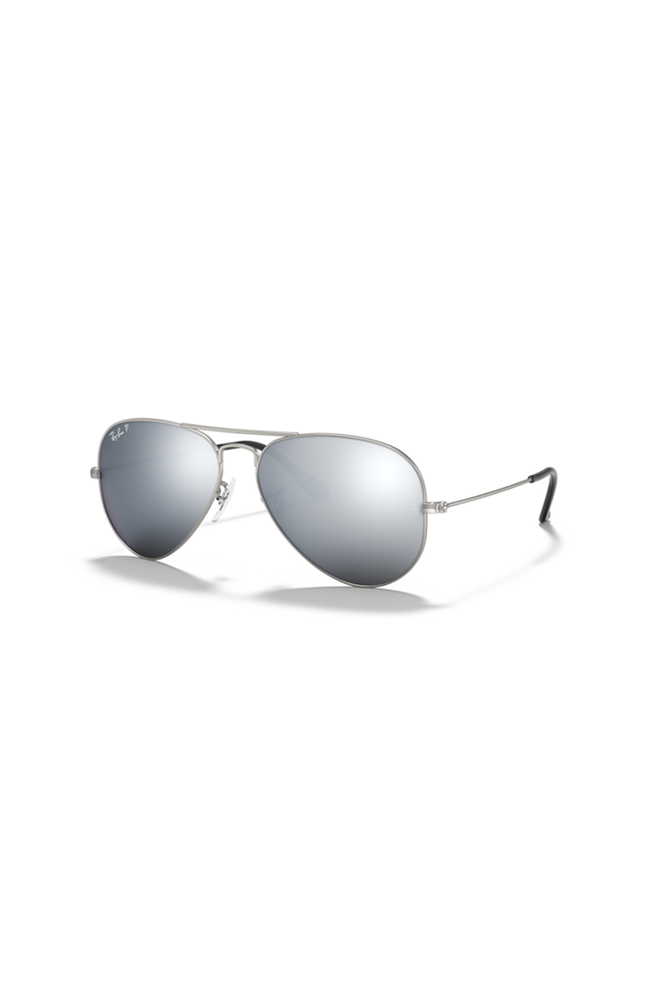 Ray Ban - Aviator Large Metal in Matte Silver Frames with Dark Grey Lenses - RB3025019/W3