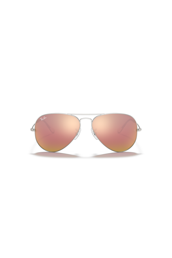 Ray Ban - Aviator Large Metal in Matte Silver Frames with Copper Flash Lenses - RB3025019/Z2