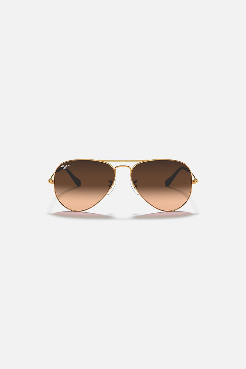 Ray Ban - Aviator Gradient in Polished Light Bronze Frames with Brown Gradient Lenses - RB30259001A558