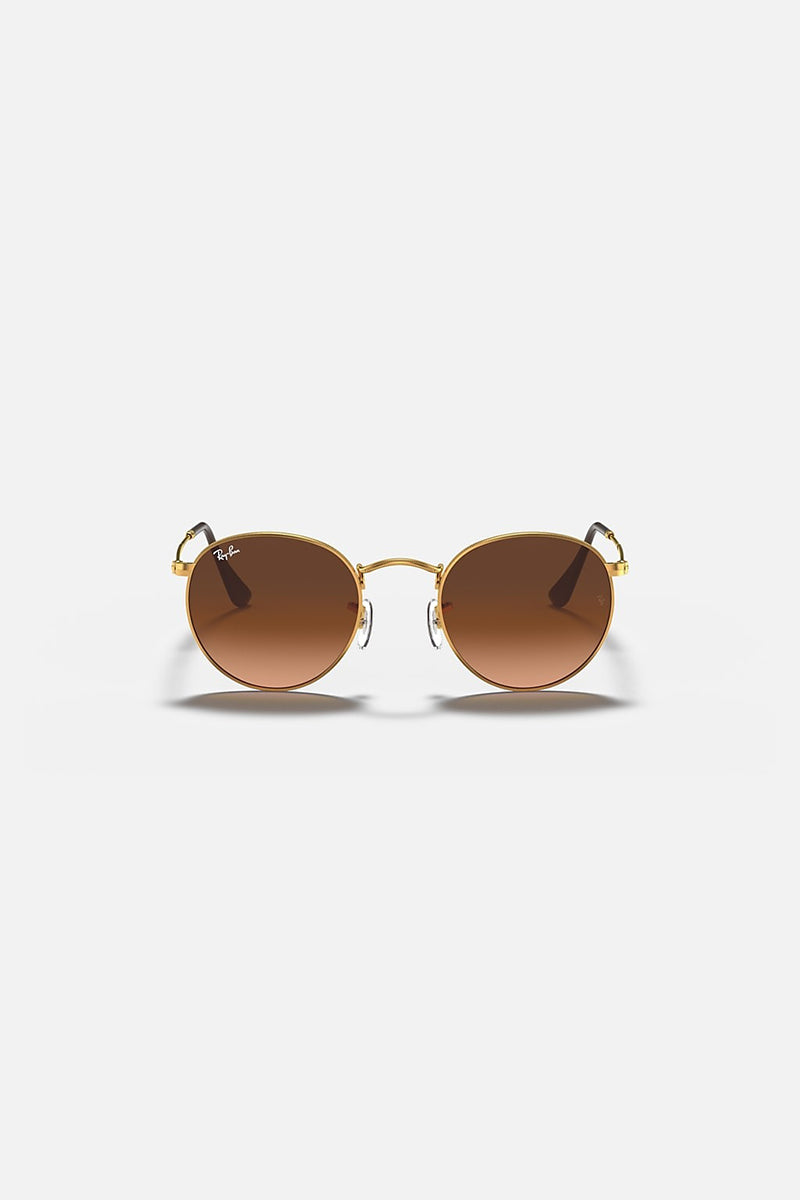 Ray Ban - Round Metal in Polished Light Bronze Frames with Pink/Brown Gradient Lenses - RB34479001A5
