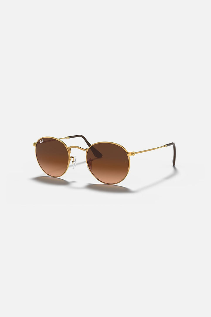 Ray Ban - Round Metal in Polished Light Bronze Frames with Pink/Brown Gradient Lenses - RB34479001A5