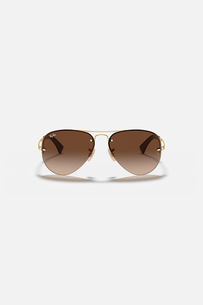 Ray Ban - RB3449 in Polished Gold Frames with Brown Gradient Lenses - RB3449001/1359