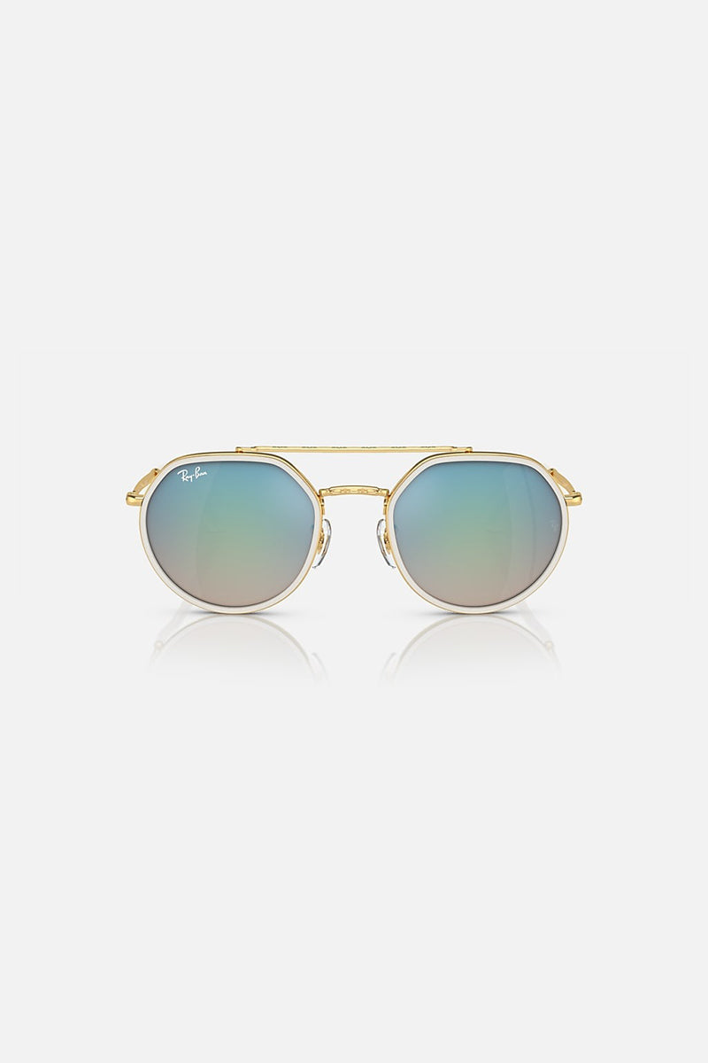 Ray Ban - Arista Gold Polished Frame Brown Gradient/Blue Lenses - RB3765001/4053
