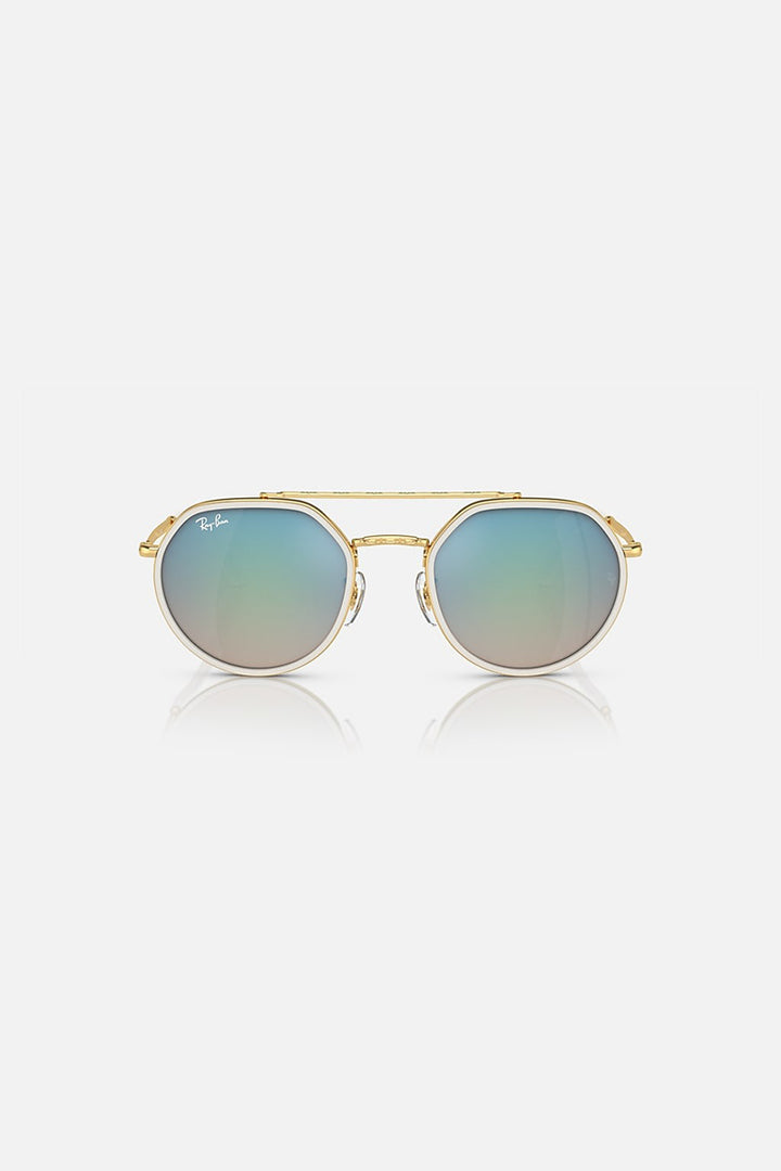 Ray Ban - Arista Gold Polished Frame Brown Gradient/Blue Lenses - RB3765001/4053