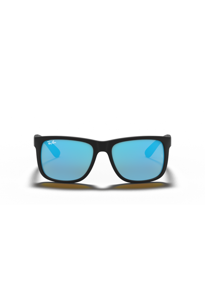 Ray Ban - Justin Color Mix in Matte Black with Blue Mirror Lenses - RB4165622/55