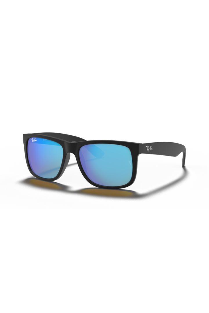 Ray Ban - Justin Color Mix in Matte Black with Blue Mirror Lenses - RB4165622/55