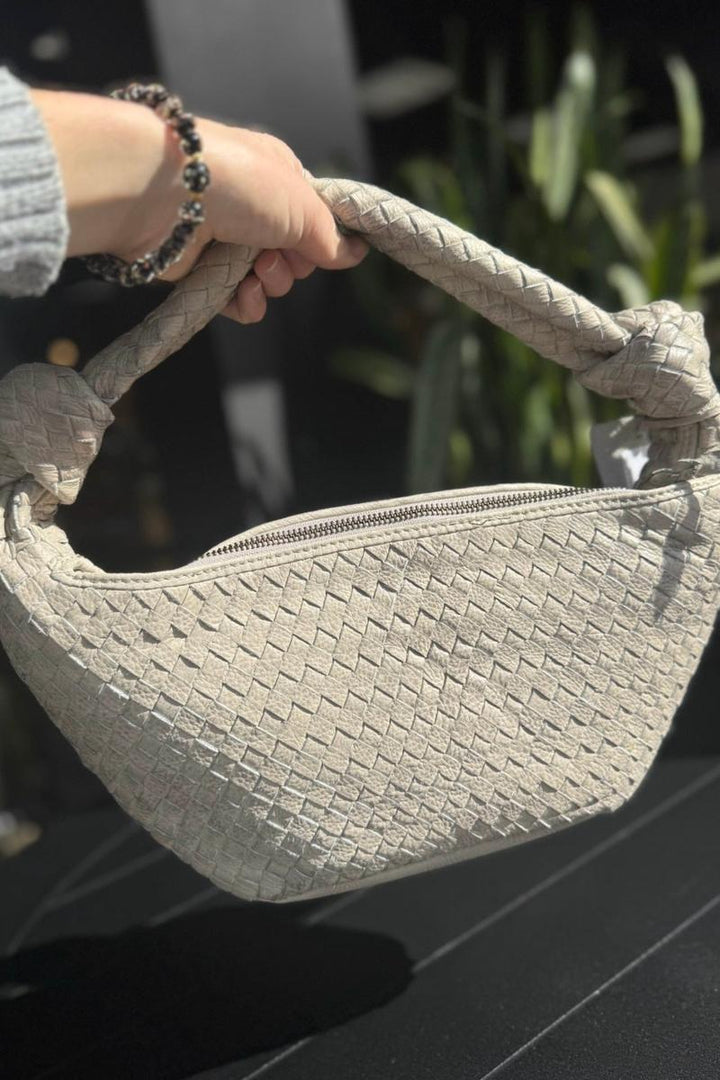 Cut n' Paste - "Knot" Small Woven Hobo in Snow