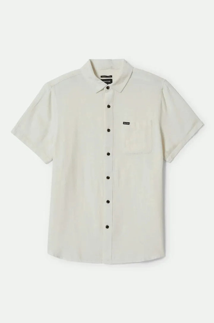 Brixton - Charter Oxford Short Sleeve Shirt in Off White
