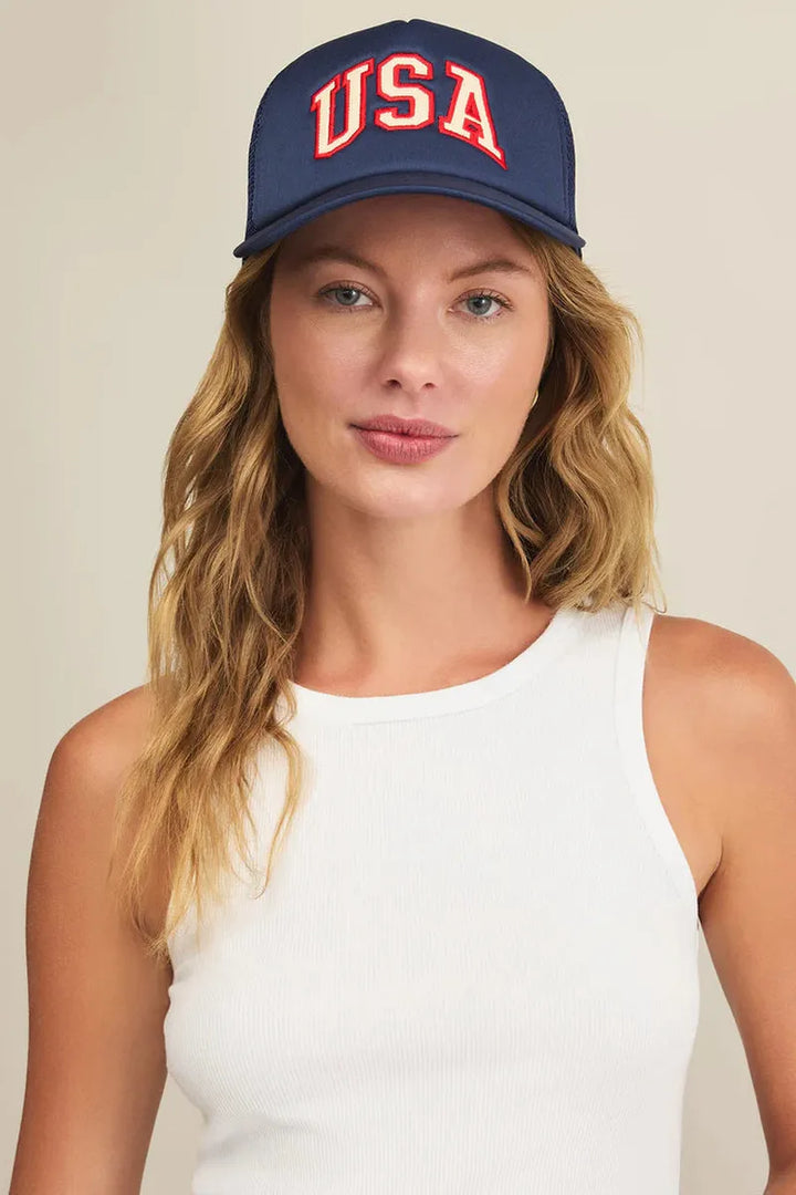 Z Supply - USA Trucker Hat in Yacht Blue