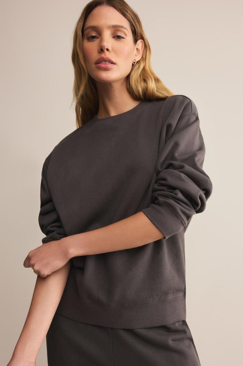 Z Supply - Boyfriend Cotton Sweatshirt in Washed Black