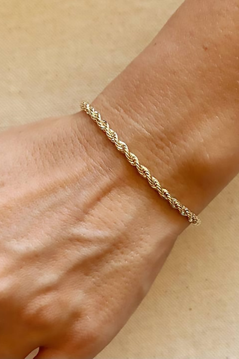 GoldFi - 4mm Rope Bracelet in Gold - 8in