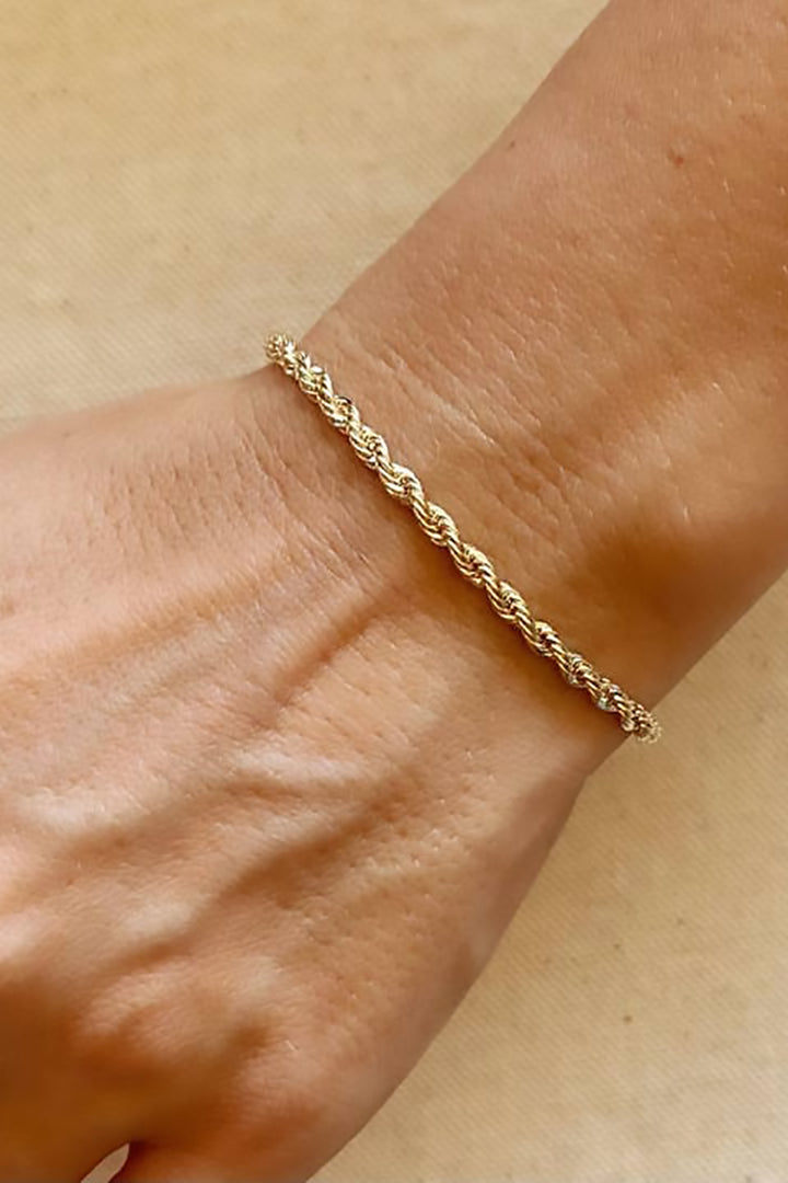 GoldFi - 4mm Rope Bracelet in Gold - 8in