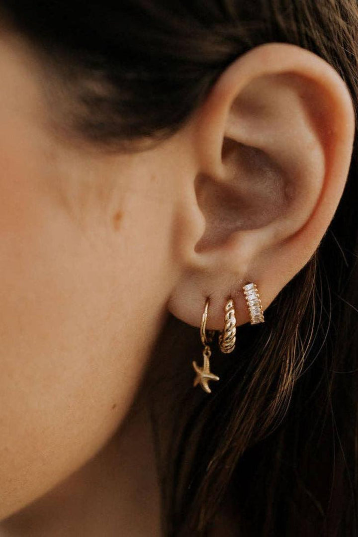 Mauve Jewlery Co. - Starfish Hoops in Gold