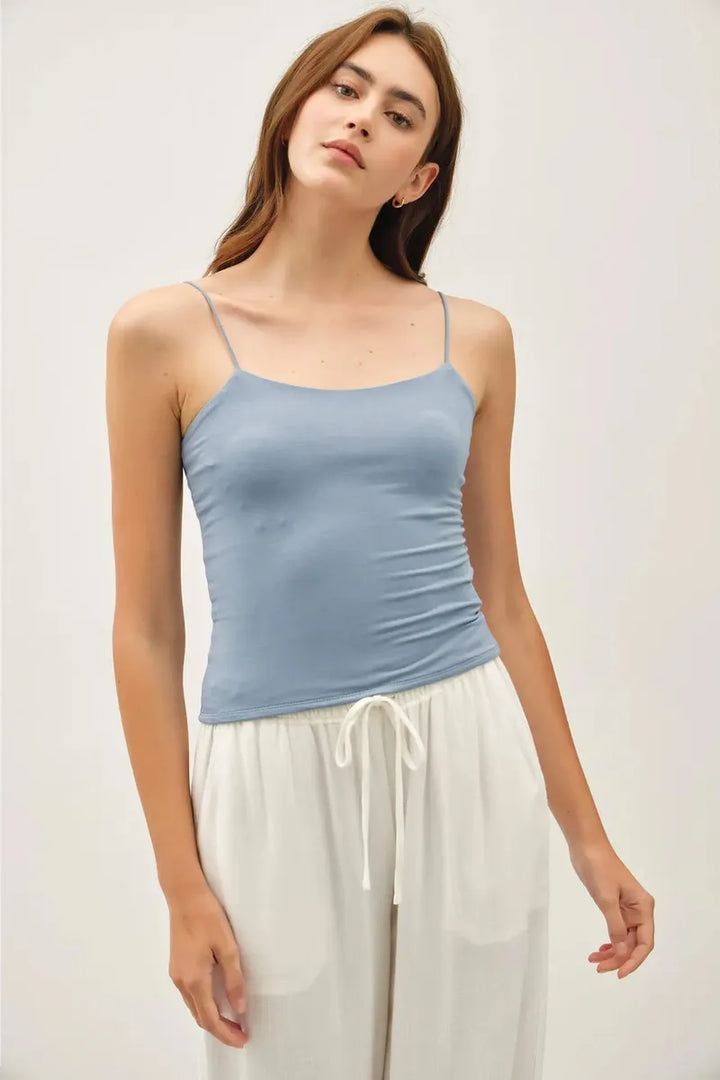 Be Cool - Basic Solid Cami in Retro Blue