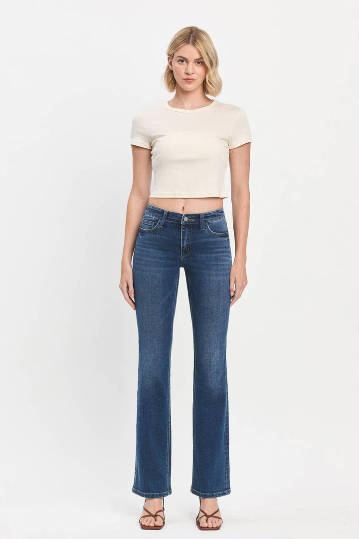 VERVET by Flying Monkey - Mid Rise Relaxed Bootcut Jeans in Revere