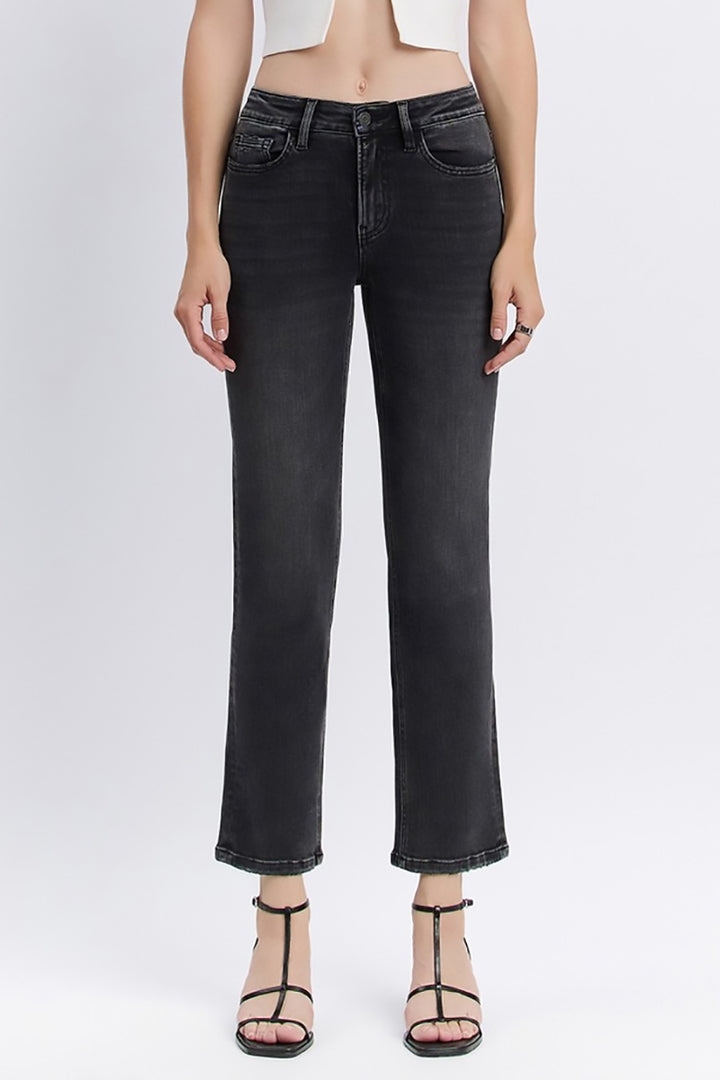 VERVET by Flying Monkey - High Rise Ankle Straight Jeans in Luminary