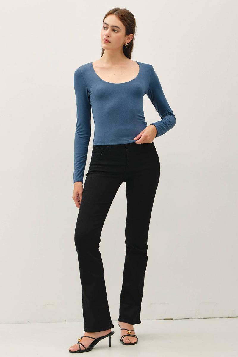 Be Cool - Basic Long Sleeve Top in Teal