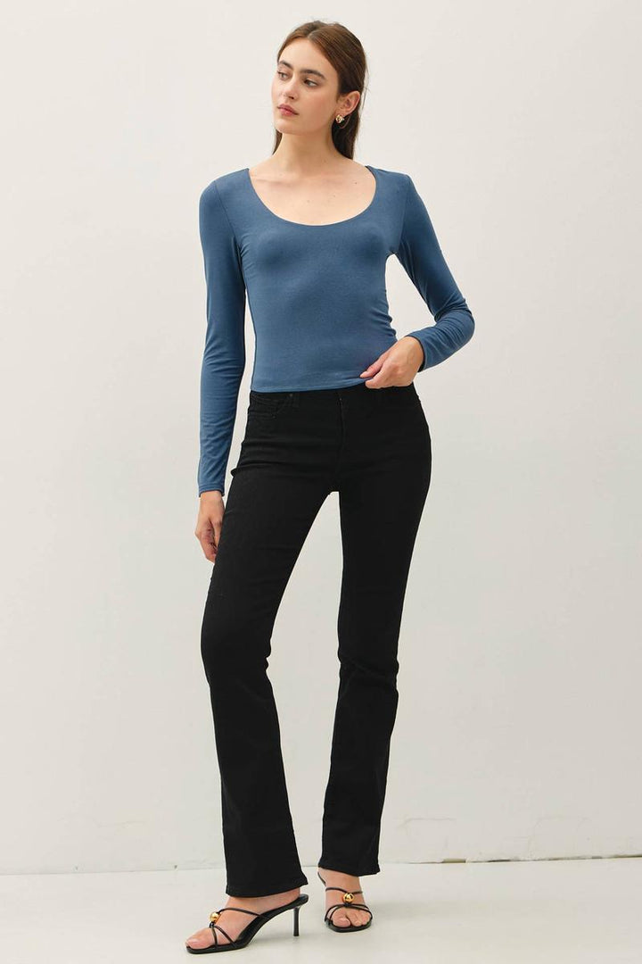 Be Cool - Basic Long Sleeve Top in Teal