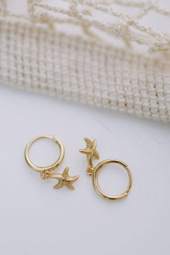 Mauve Jewlery Co. - Starfish Hoops in Gold