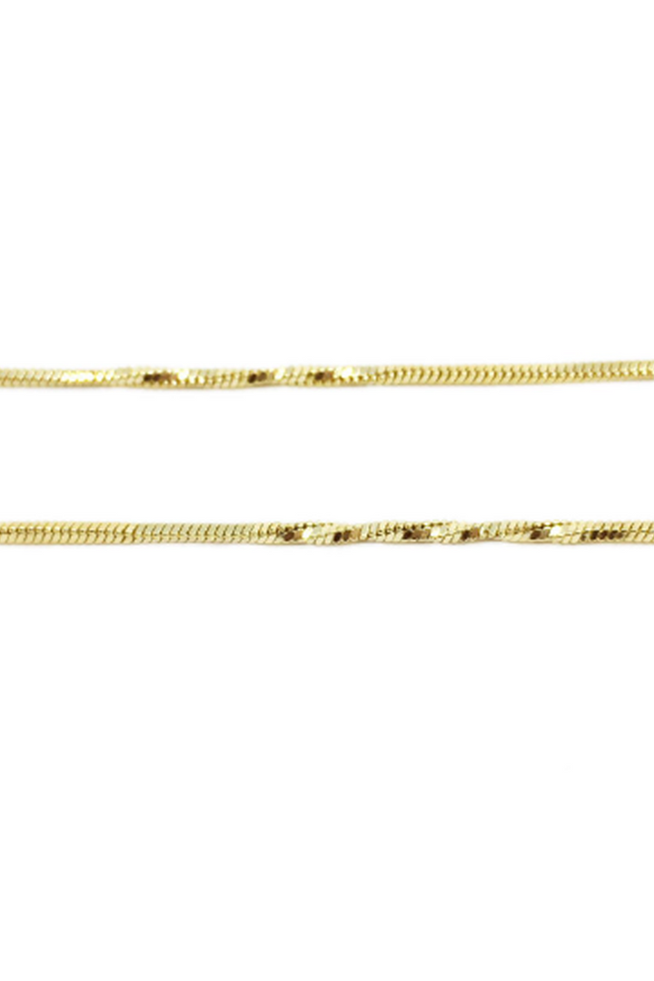 GoldFi - 18k Gold Filled Interspersed Twisted Box Chain 1.0mm Thickne