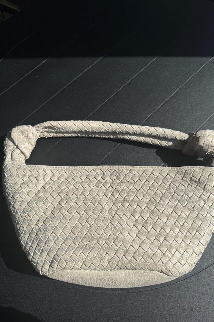 Cut n' Paste - "Knot" Small Woven Hobo in Snow