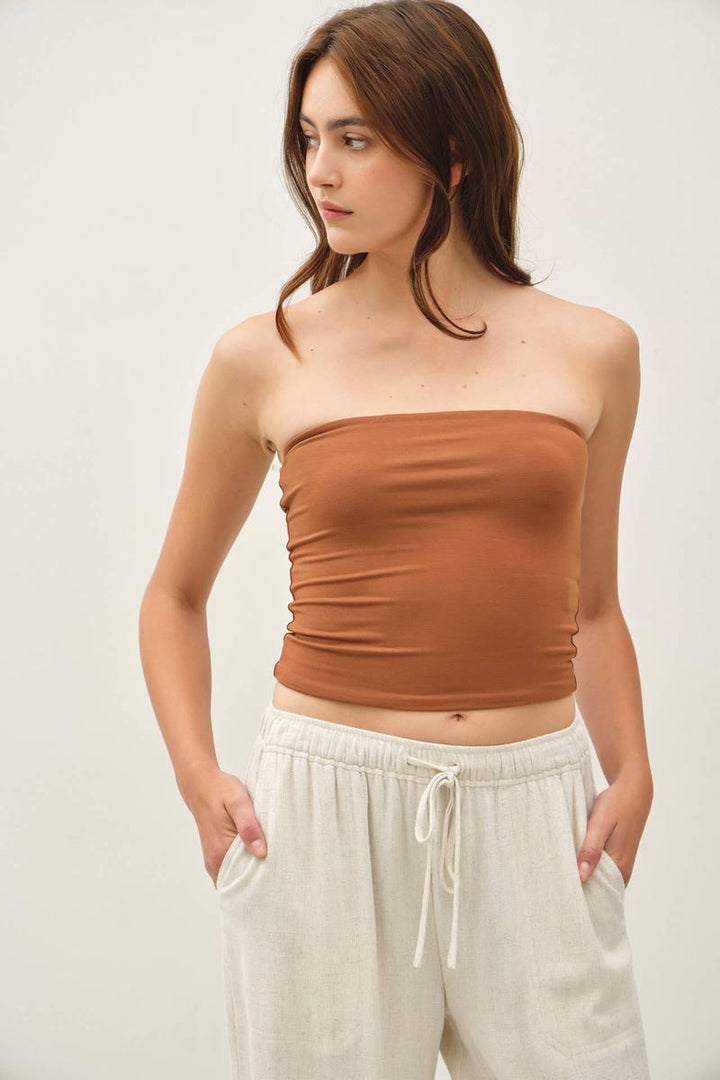 Be Cool -  Basic Bandeau Top in Bronze