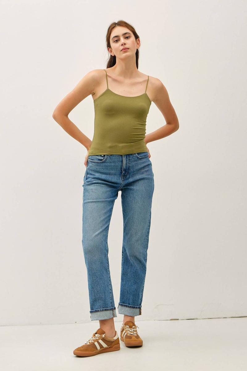Be Cool - Basic Solid Cami in  Martini Olive