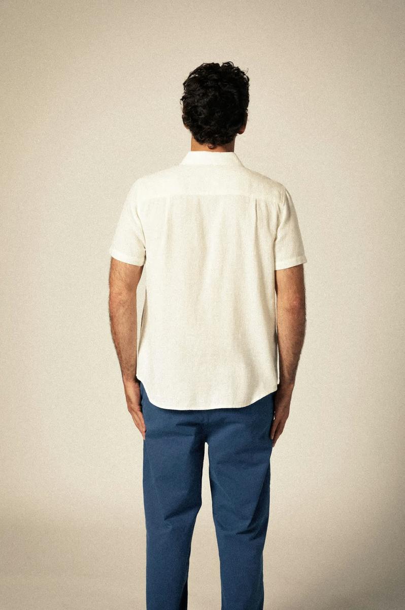 Brixton - Charter Oxford Short Sleeve Shirt in Off White