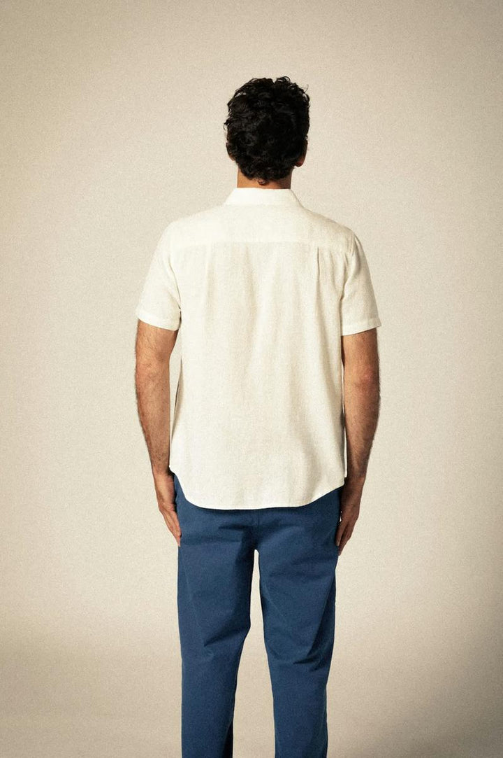 Brixton - Charter Oxford Short Sleeve Shirt in Off White