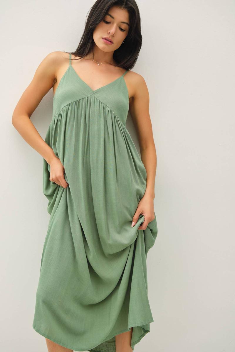 BE Cool - Breezy Baby Doll Maxi Dress in Spruce