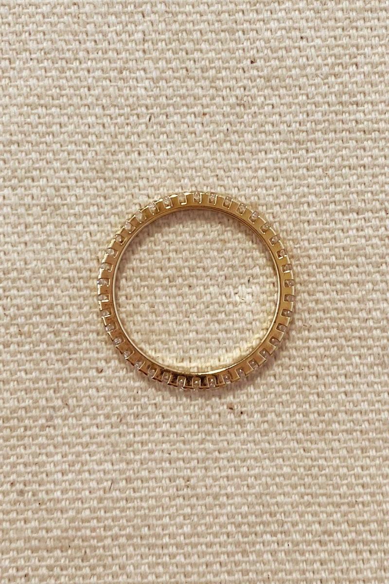 GoldFi - 18k Gold Filled Eternity Micro Cubic Zirconia Stone Ring