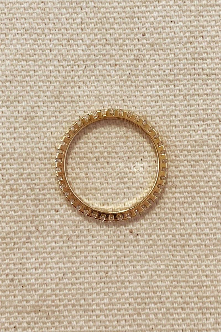 GoldFi - 18k Gold Filled Eternity Micro Cubic Zirconia Stone Ring
