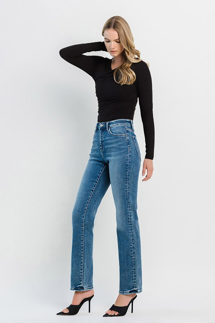 VERVET by Flying Monkey - High Rise Straight Jeans in Illuminate