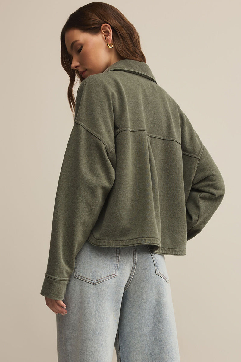 Z Supply - All Day Cropped Knit Jacket in Hunter Green