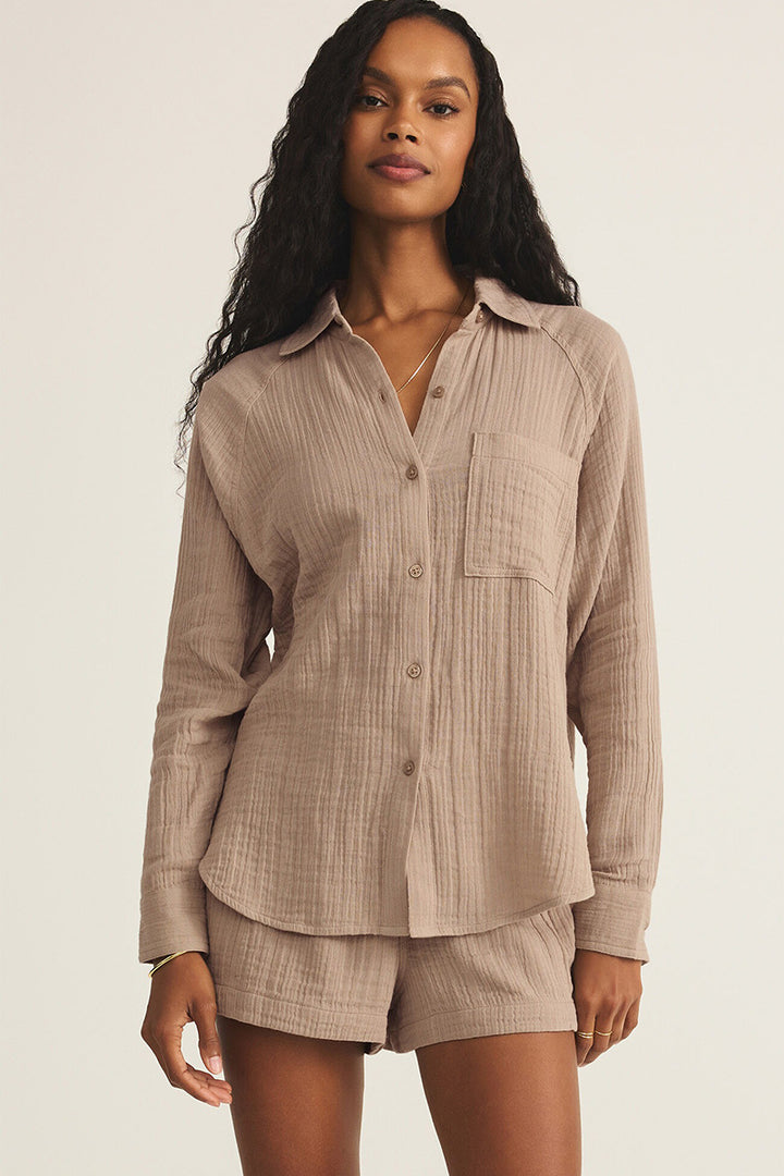 Z Supply - The Perfect Airy Top in Iced Coffee