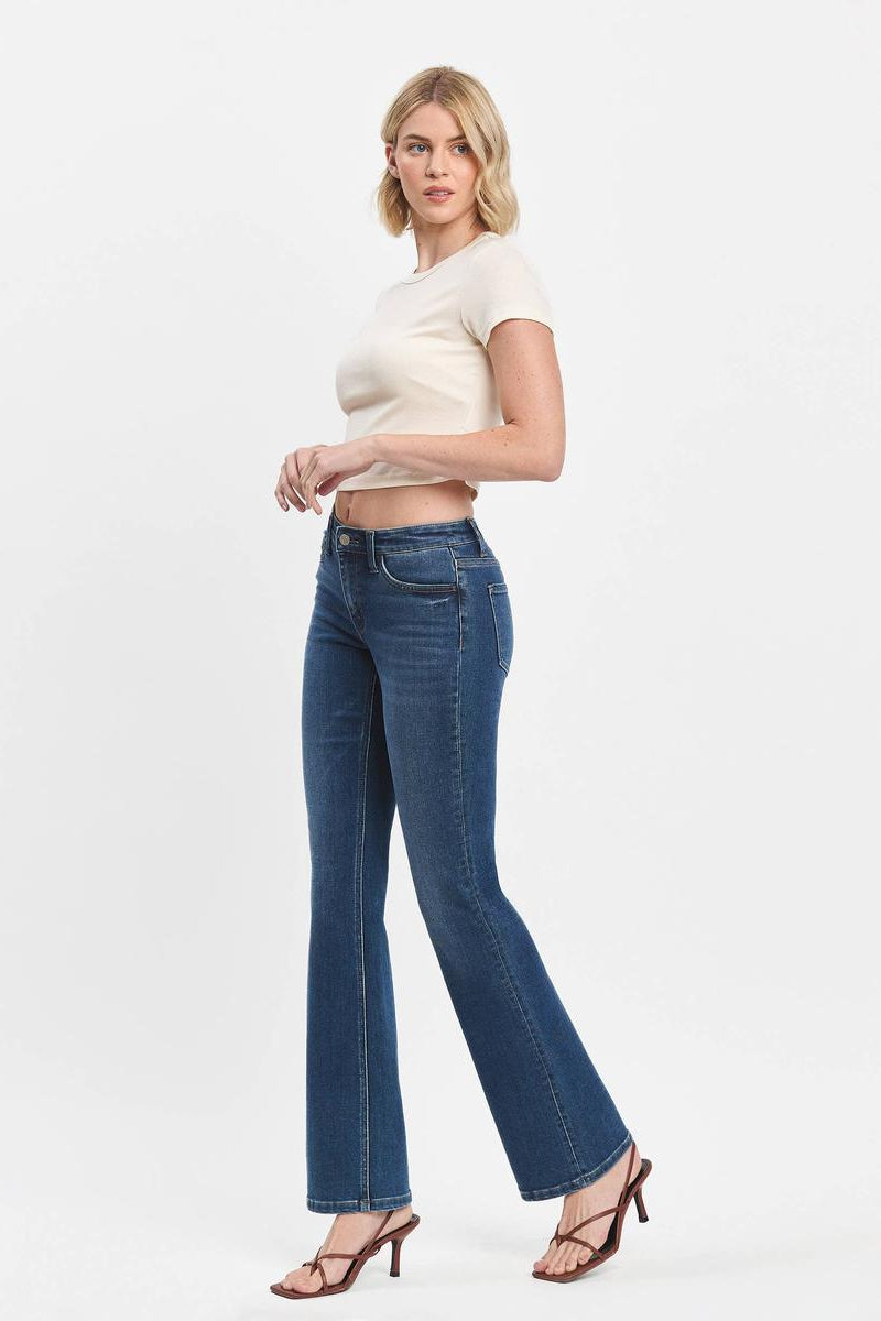 VERVET by Flying Monkey - Mid Rise Relaxed Bootcut Jeans in Revere