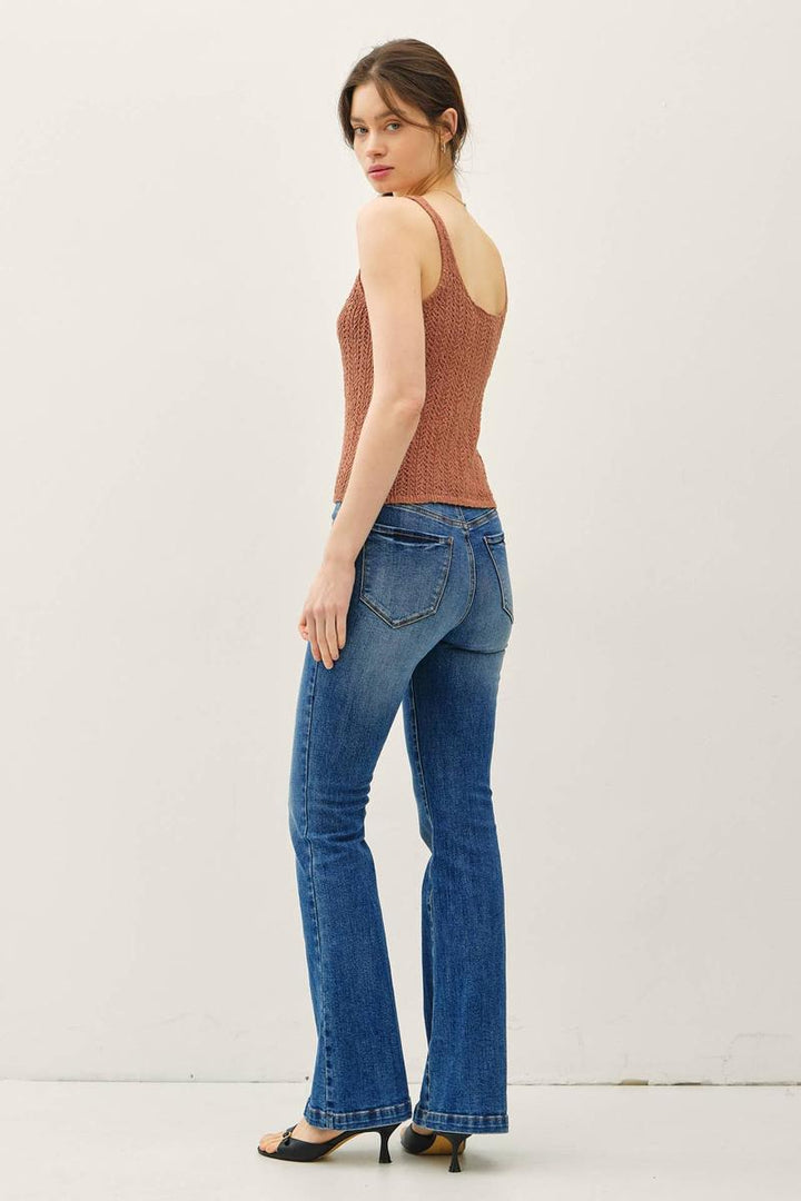 Be Cool - Crochet Knit Tank Top in Terracotta