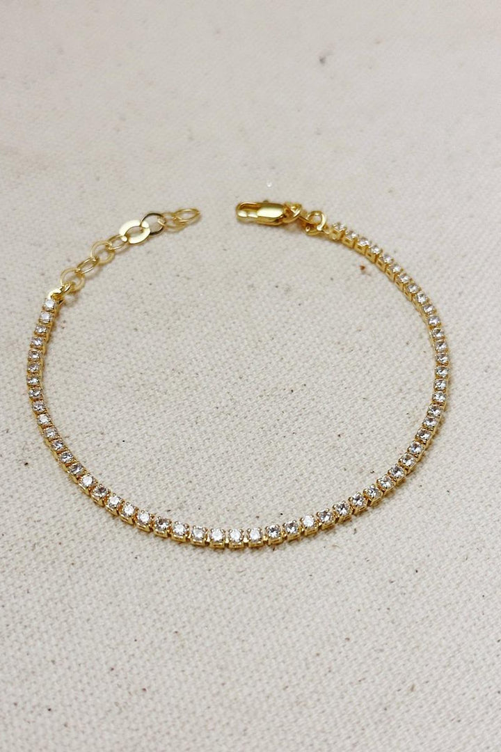 GoldFi - 18k Gold Filled 2mm CZ Tennis Bracelet