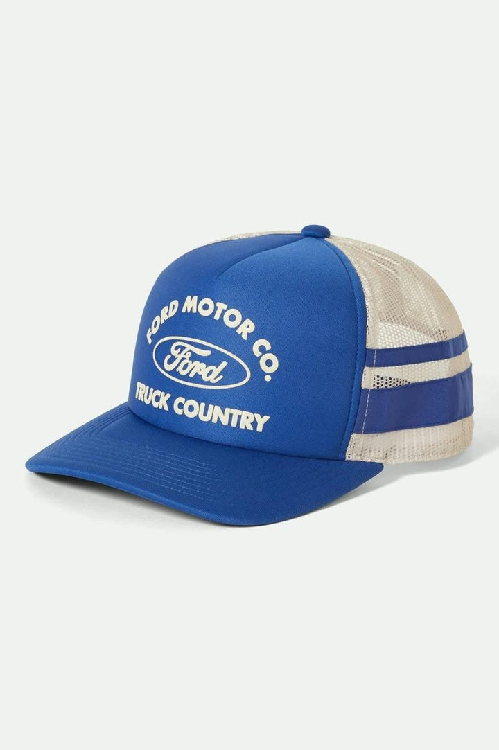 Brixton - Ford Built Tough Trucker Hat in Ford Blue/Wimbledon White