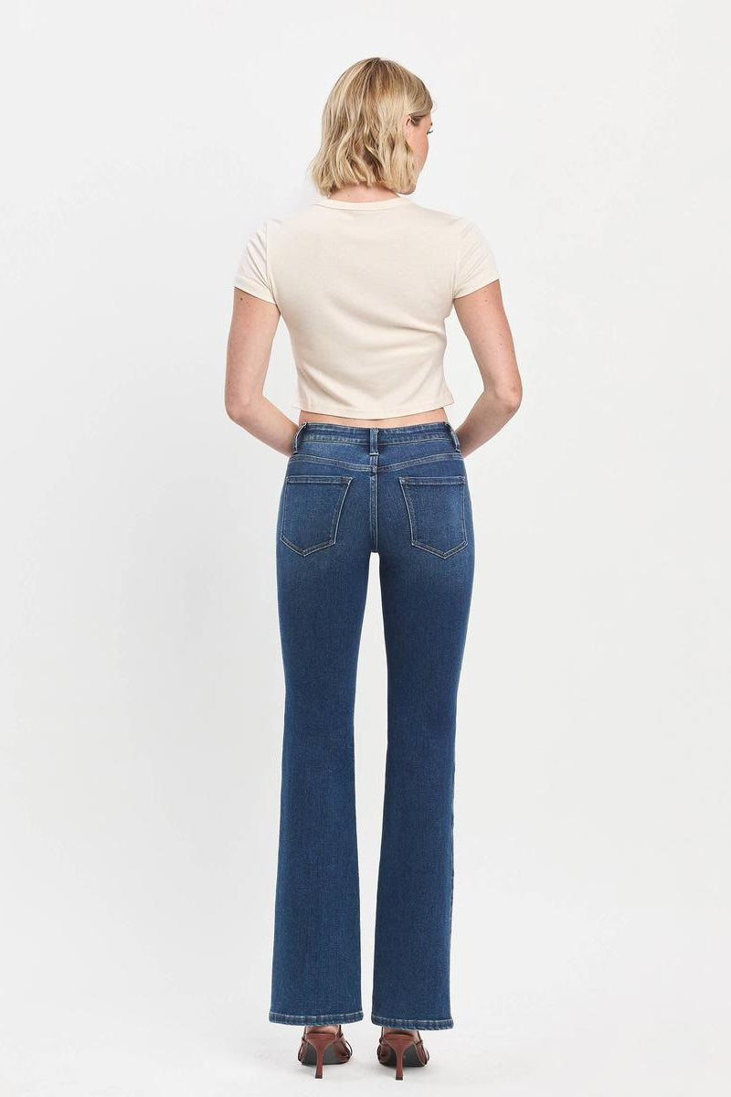 VERVET by Flying Monkey - Mid Rise Relaxed Bootcut Jeans in Revere