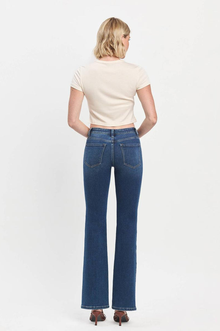 VERVET by Flying Monkey - Mid Rise Relaxed Bootcut Jeans in Revere