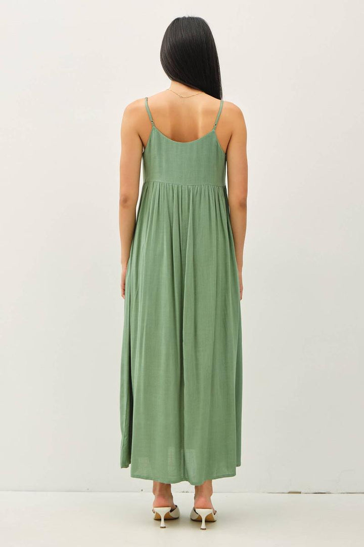 BE Cool - Breezy Baby Doll Maxi Dress in Spruce