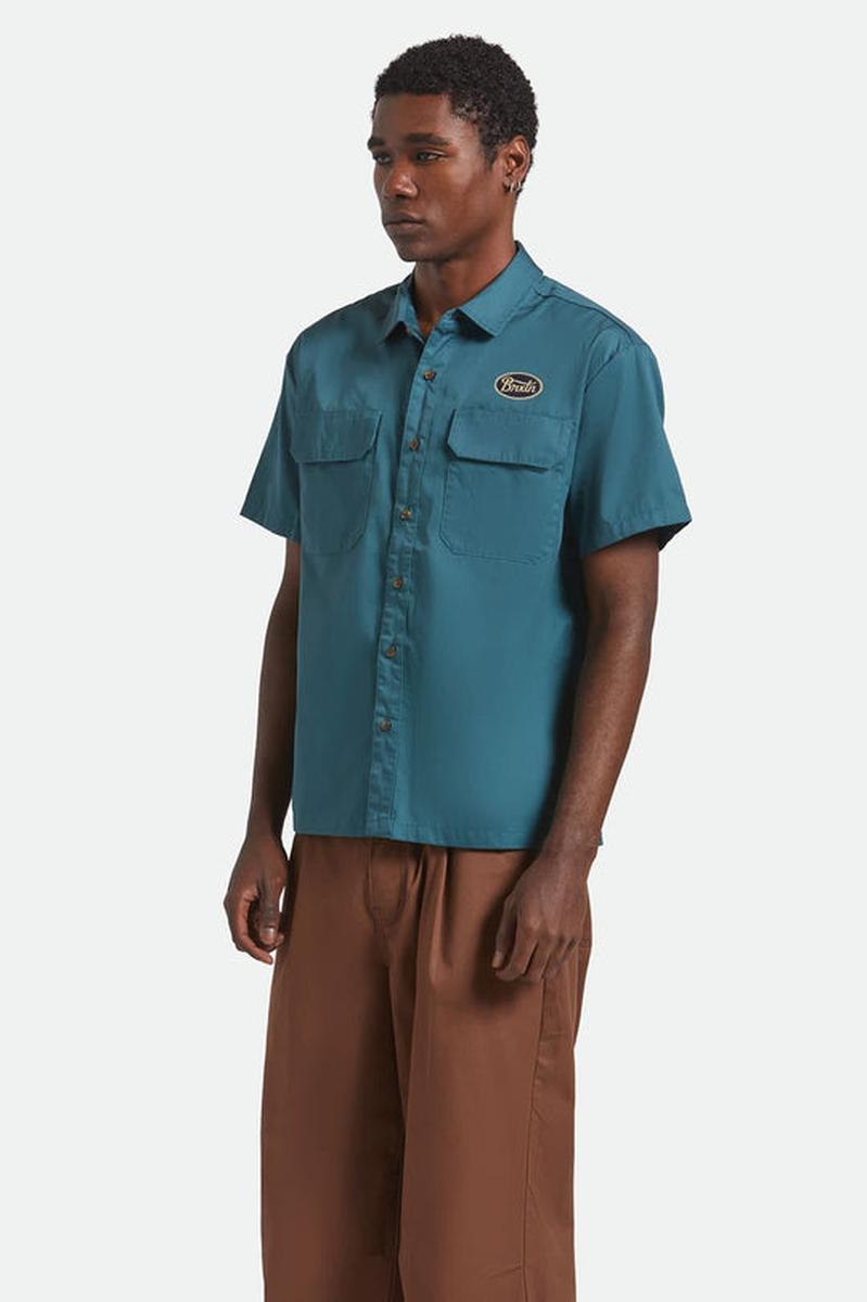 Brixton - Mechanics CRU Short Sleeve Shirt in Night Sage