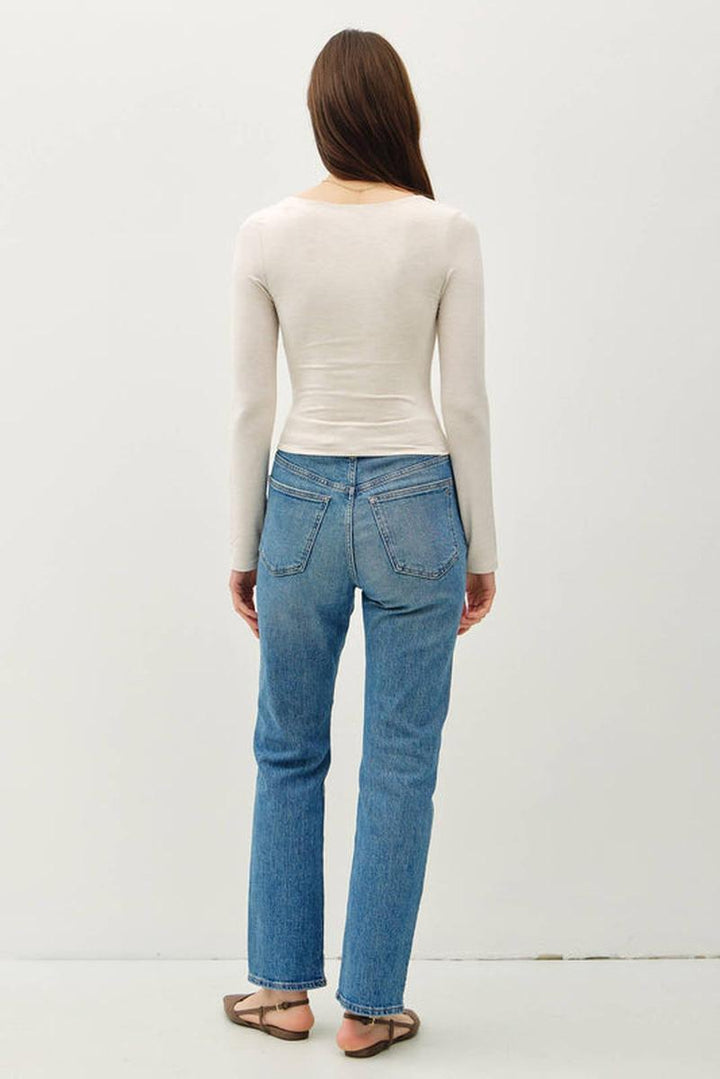 Be Cool - Basic Long Sleeve Top in Oatmeal