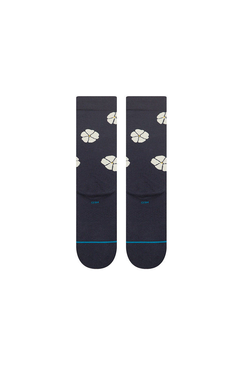 Stance - Floral Cotton Crew Light Cushion Socks in Navy