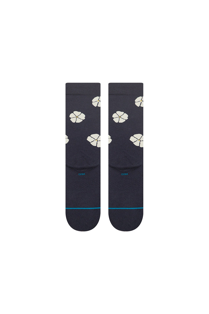 Stance - Floral Cotton Crew Light Cushion Socks in Navy
